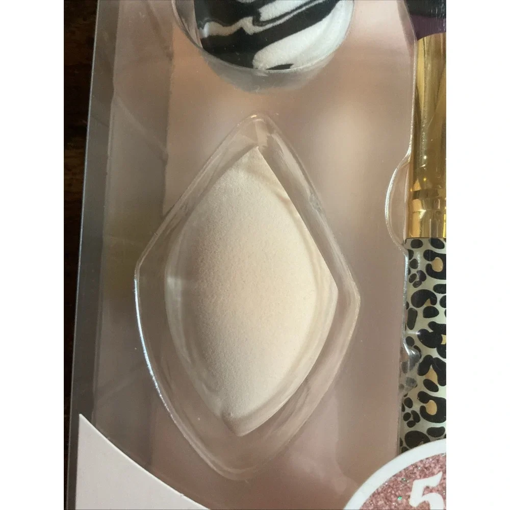 Brand New Studio Selection 5pc~Sponge Brush Set~Leopard Print/ Rose Gold Gift